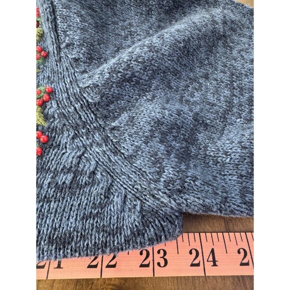 NWT Vintage Heirloom Large Valentines Embroidered Cardigan Grandma Cottagecore - Picture 7 of 11